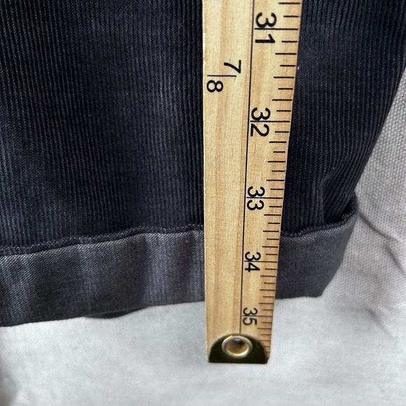 Aerie Charcoal Grey Corduroy Relaxed Overalls Large Bib Pocket Straight Leg - Picture 6 of 9